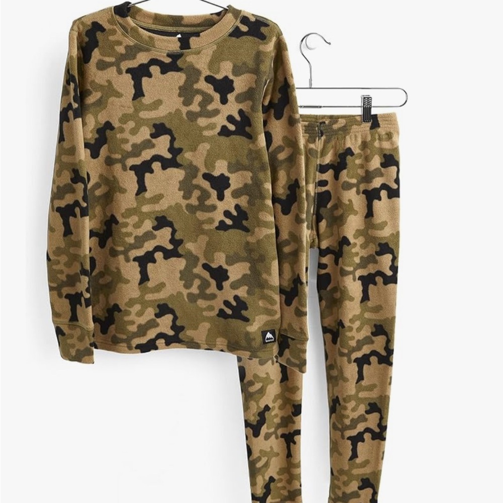 Burton Kids Fleece Base Layer Set - Camo XS 6/7